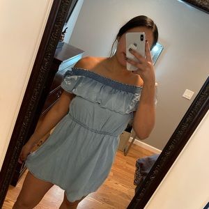 Off the shoulder denim dress